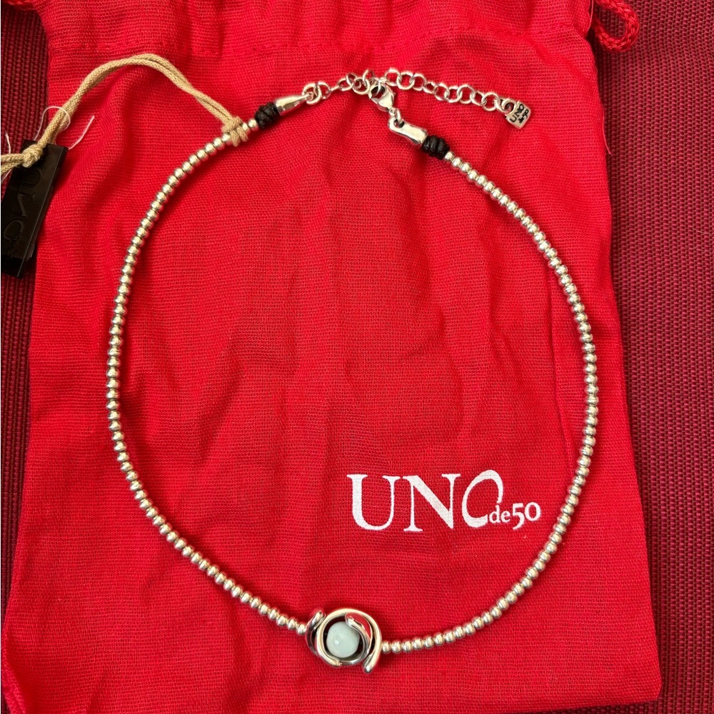 Silver Necklace with White Accent